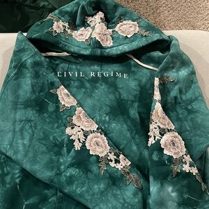 Civil Regime Green Floral Hoodie